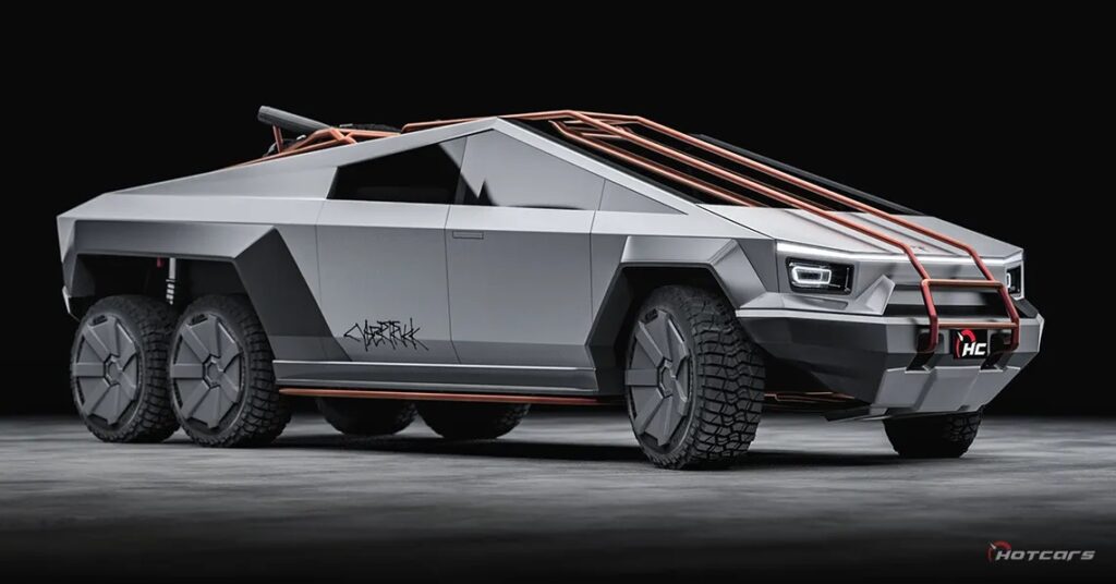 Nova pickup Tesla Cybertruck 6x6 2024 Design e desempenho